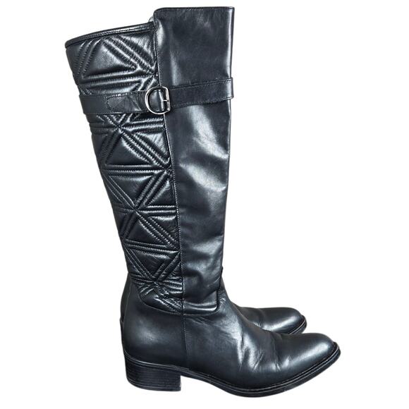 Emanuele Crasto Shoes - Emanuele Crasto Riding Boots Womens EU 40 US 9.5 Tall Black Quilted Leather